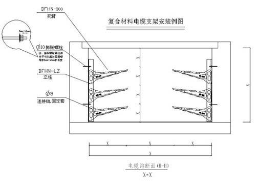 組合式玻璃鋼電纜支架安裝圖紙
